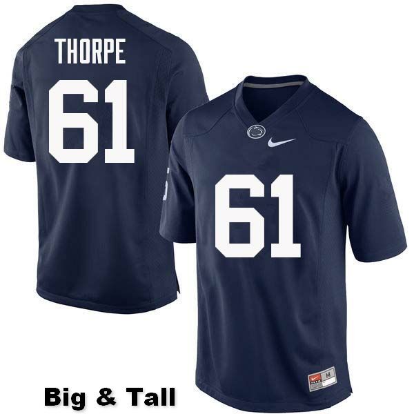 NCAA Nike Men's Penn State Nittany Lions C.J. Thorpe #61 College Football Authentic Big & Tall Navy Stitched Jersey BTE3898DS